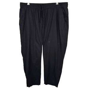 J. Crew Pants Trousers Women's XL Black Linen Blend Drawstring Elastic Waist‎